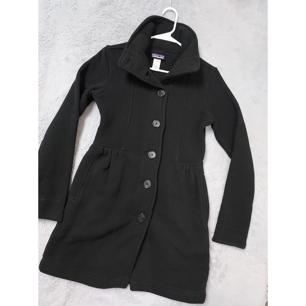 Patagonia Better Sweater Coat Womens Small Fleece Lined Coat Black Pea Coat S